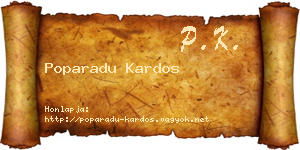Poparadu Kardos névjegykártya